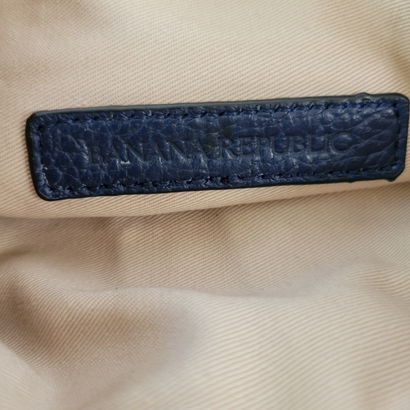 Banana Republic navy blue Italian suede leather fringe pouch - Picture 5 of 11